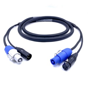Professional Audio PowerCon 3 Pin DMX Combi Combo Hybrid Cable