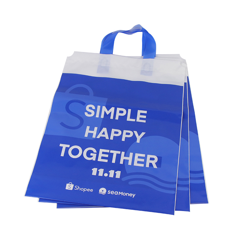 Handle Design Plastic Shopping Bag With Standing Bottom