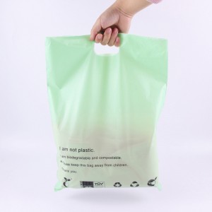 Renewable Design for Biodegradable Mylar Bags - Custom Logo Design Printed Biodegradable PLA+PBAT Carrier Punch handle bags – Fudaxiang