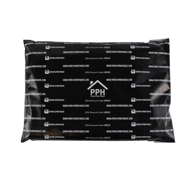 Double Slef Adhesive Strip Custom printing black mailer bag (1)
