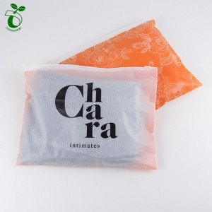 Flowers Printing Biodegradable 100% Recyclable Clear Zipper Bag