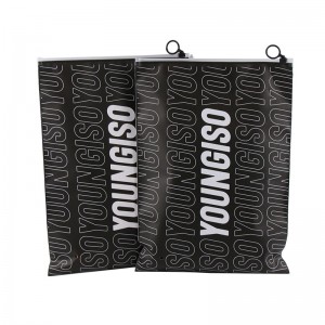 High quality custom logo CPE frosted apparel ring zipper bags