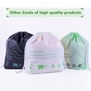 100% compostable custom own logo garment drawstring bags