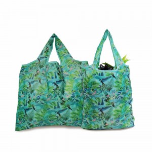 Eco-Friendly Large Supermarket Grocery Reusable Foldable Polyester  Shopping Bag