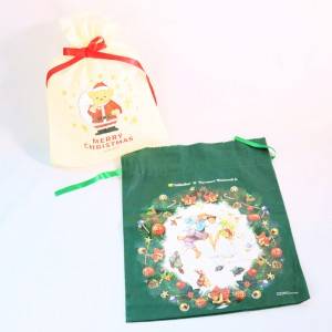 Christmas drawstring Bags and Multifunctional Non-Woven Christmas Bags for Gifts Wrapping Shopping