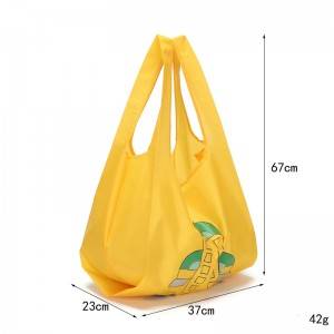 Colorful sublimation printing easy carry grocery polyester RPET shopping bag