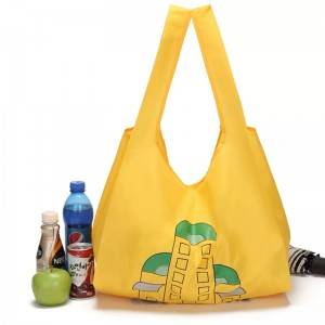 Colorful sublimation printing easy carry grocery polyester RPET shopping bag