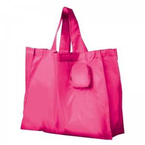 Custom Logo Foldable Shopping polyester bag into Pouch Eco Friendly Tote Reusable Grocery Bags