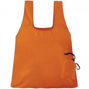 Custom Logo Heavy Duty Expandable Folding Tote Bag Reusable 190T Polyester Foldable Grocery Shopping Bag
