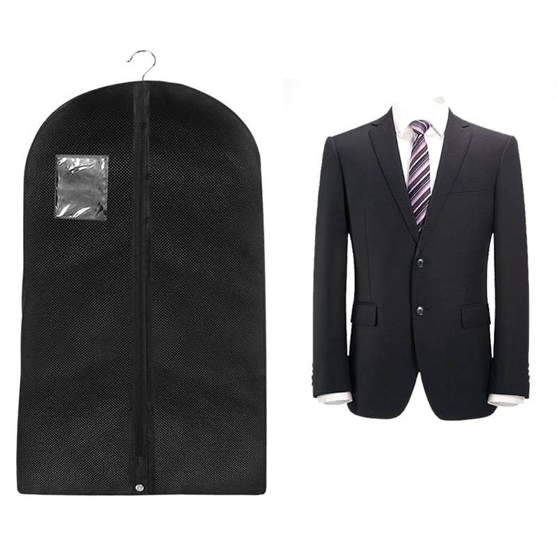 Trending Products Hanging Clothes Bag - Custom non woven polypropylene black wedding dress garment suit cover bag wholesaletravel nonwoven foldable cloth garment bag – Fei Fei