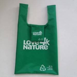 Recycle foldable eco friendly fabric for grocery RPET shopping bag