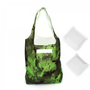 Reusable custom sublimation printing supermarket polyester folding shopping bag