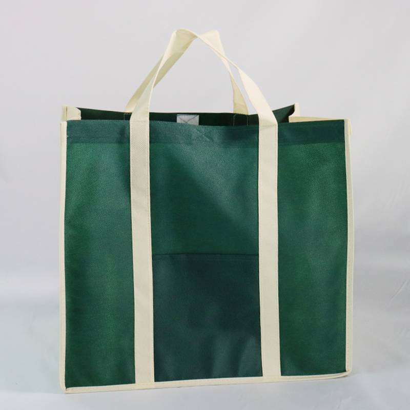 One of Hottest for Green Grocery Bag - Reusable durable and high capacity non-woven grocery shopping bag with bottom card – Fei Fei