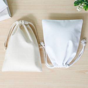 Small organic cotton canvas drawstring bag sack dust drawstring cloth fabric bag with logo