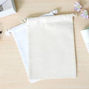 Small organic cotton canvas drawstring bag sack dust drawstring cloth fabric bag with logo