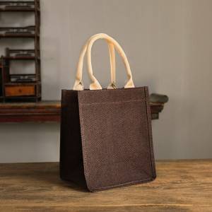 Wholesale Promotion Cotton Jute Grocery Shopping Burlap Beach Tote Bag With Handle