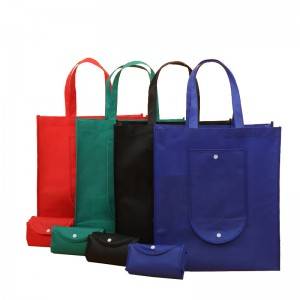 Wholesale Reusable PP Non Woven Fabric Foldable Tote Shopping Bag with Pocket