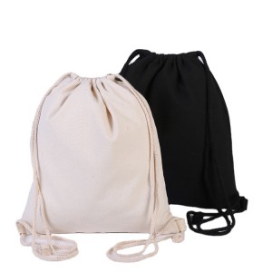 Blank Cotton canvas drawstring bag backpack