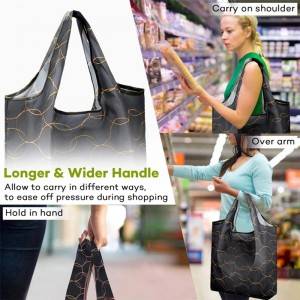 environmentally friendly 190T Polyester Reusable Foldable Shopping tote Bag