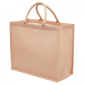 Wholesale Custom Logo Printed Tote Bag Natural Jute Burlap Bag