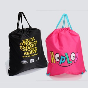 Promotional Custom Polyester sport drawstring bag With Logo Printed