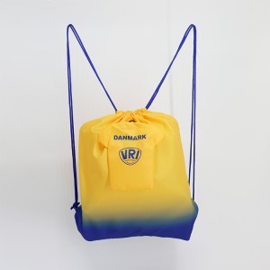 Promotional Custom Polyester sport drawstring bag With Logo Printed