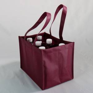 pp non-woven fabric 6 bottles wine carrier bag