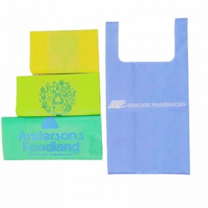 Cheap small supermarker grocery  t shit vest-nonwoven bag