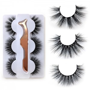 Factory wholesale Long Thick False Eyelashes - 3Pairs 6D Real Mink Thick Fake Eyelashes with Lash Adjuster  – FELVIK
