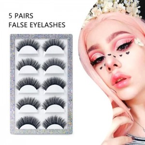 OEM Customized Long Thick Fake Eyelashes - 5 Pairs Thick Faxu Mink Eyelashes  – FELVIK