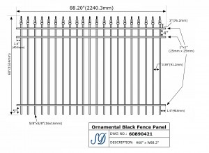 Beautiful ornamental black fence panel