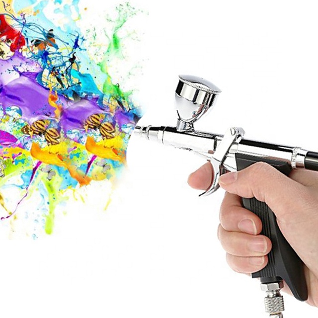 Double Action Gravity Feed  Spray Gun Used For Body Painting / Cake Decorating / Nail Painting Airbrush Gun
