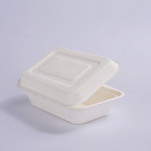 Bagasse 450ml Clamshell Takeout Containers, Biodegradable Eco Friendly Take Out to Go Food Containers with Lids for Lunch Leftover Meal Prep Storage, Microwave and Freezer Safe