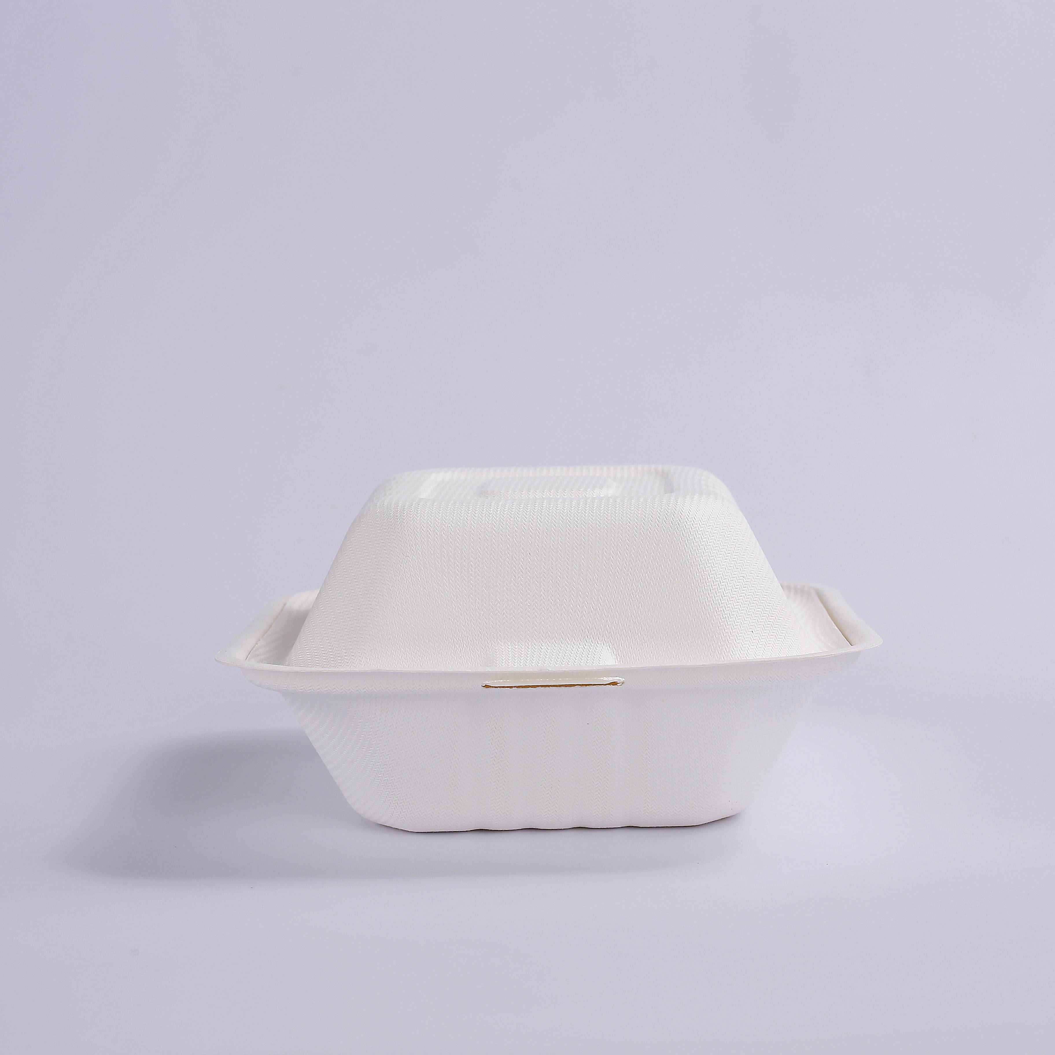 750ml White Take out Food Packaging Containers with Paper Lid, Pet