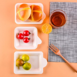 Eco-Friendly 5*4,5 Inch Paper Dessert Tray – Natural Disposable Bagasse Plate – Perfect for Serving Appetizers, Snacks, and Desserts, Creating Charcuterie Trays