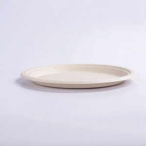 Eco-Friendly 9 Inch Paper Round Plate – Natural Disposable Bagasse Plate –  Plate Made of Sugarcane Fiber