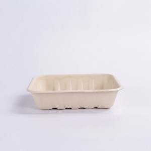 6*6 INCH Compostable Heavy-Duty Disposable Food BBQ Fruit Tray, Microwave Paper Plates Waterproof and Oil-Proof Heavy Duty Trays, 100% Biodegradable Rectangle Disposable Plates