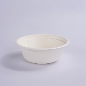 100% Compostable 500ml Paper Round Bowls PET lid, Heavy-Duty Disposable Bowls, Eco-Friendly Natural Bleached Bagasse, Hot or Cold Use, Biodegradable Made of SugarCane Fibers