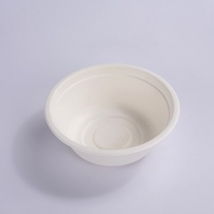 100% Compostable 500ml Paper Round Bowls PET lid, Heavy-Duty Disposable Bowls, Eco-Friendly Natural Bleached Bagasse, Hot or Cold Use, Biodegradable Made of SugarCane Fibers