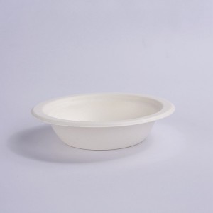 New Arrival China Bagasse Round Bowls - 100% Compostable 12 oz Paper Take-away Round Bowls PET Lid, Heavy-Duty Disposable Bowls, Eco-Friendly Natural Bleached Bagasse, Hot or Cold Use, Biodegradab...