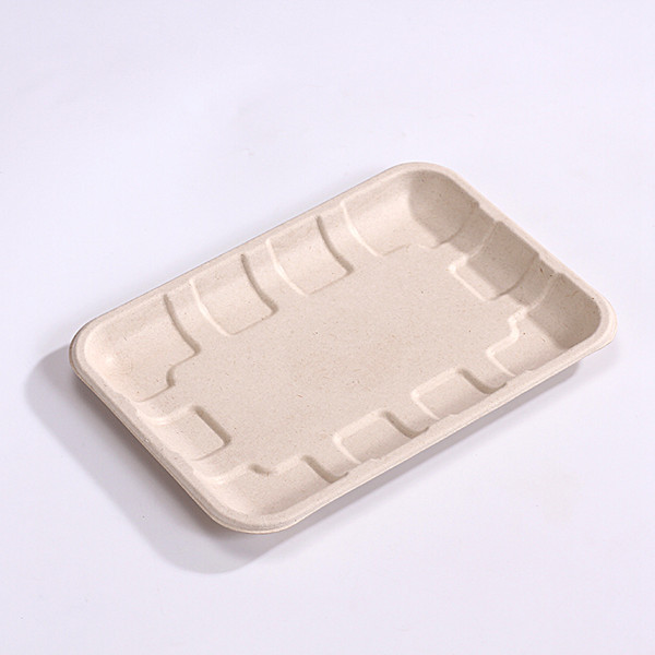 Factory supplied Sugarcane Bagasse Packaging - ZZ Eco Products TAN Fiber Meat Trays- 8 ” X 5 3/5″ X 0.6″, 4/125 – ZHONGSHENG