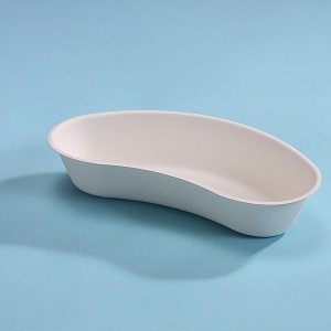 Disposable Compostable Biodegradable Sugarcane Kidney Shaped Bowl Kidney Tray Medical Tray