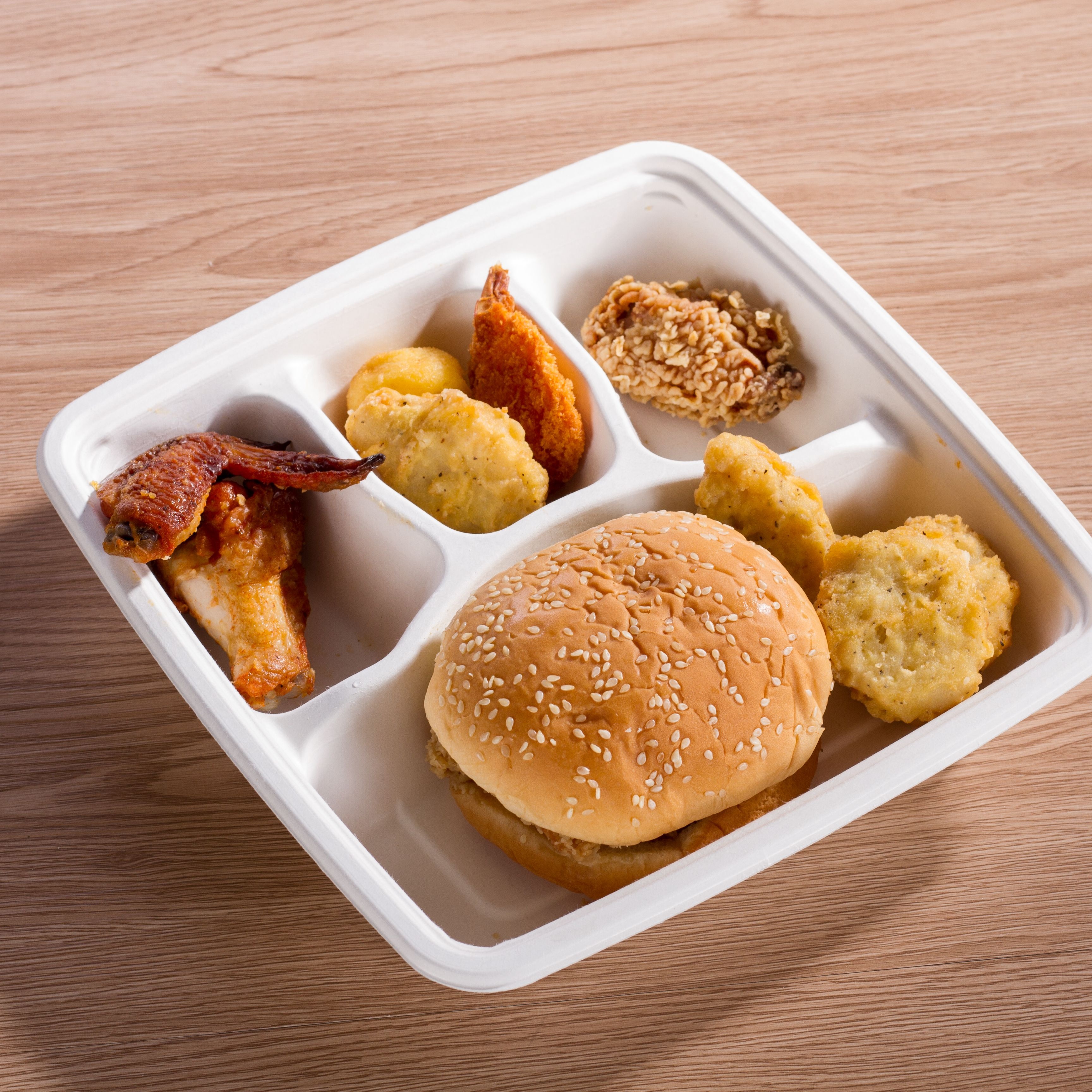 OEM/ODM Supplier Sugarcane Bento Box -  100% Compostable 5 Compartment 11*8.7 INCH Plates,Eco-Friendly Disposable Bagasse Tray,Heavy Duty School Lunch Tray – ZHONGSHENG
