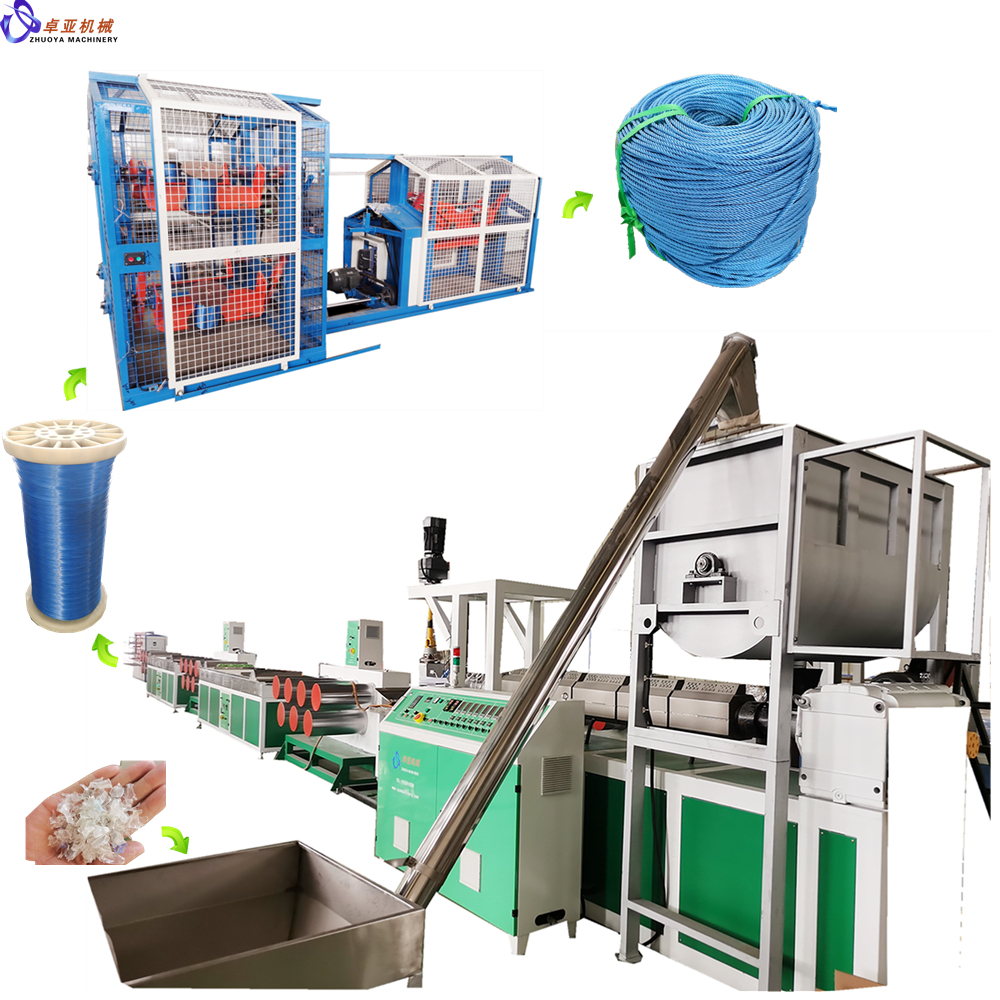11. plastic rope making machine with flakes