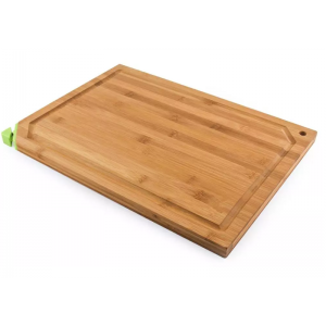 Bamboo cutting board with juice groove and knife sharpener