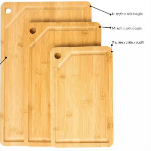 100%Natural organic bamboo chopping board with juice groove