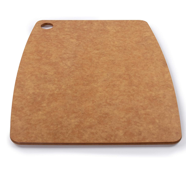 Wood fiber cutting board with hanging hole