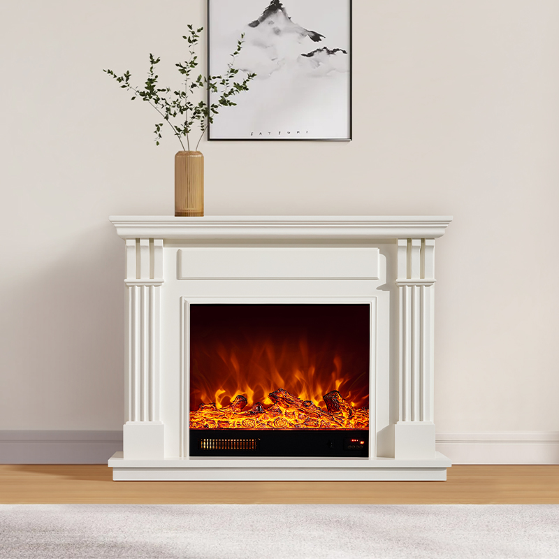 Vertical Carved Minimalist Collection Wooden Fireplace Mantel