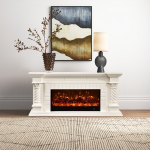Decorative fire surround frame tv stand console with fireplace