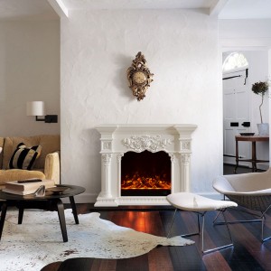 39-Inch Solid Wood Electric Fireplace Mantel Package